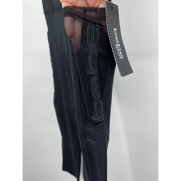 Bebe Sport Black Mesh Pocket Capri Workout Pants Leggings Womens NEW Small - Picture 4 of 8